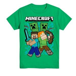Minecraft Boys MC Heads, Crew Neck, Short Sleeve, Graphic T-Shirt, Sizes 4-18
